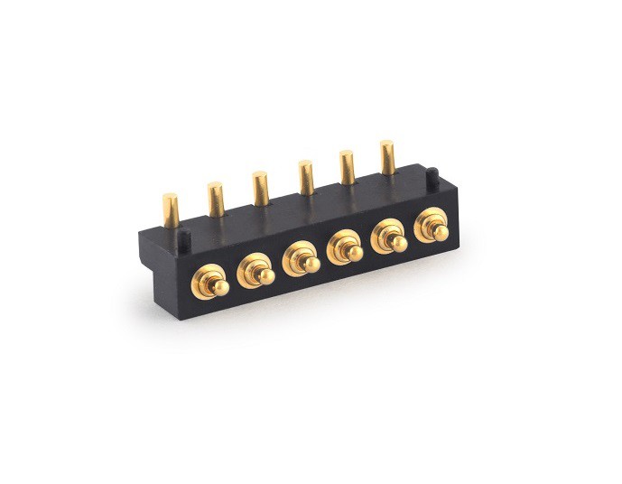 Δεξιά γωνία 6 Pin Pogo Pin 90 Degree Connector