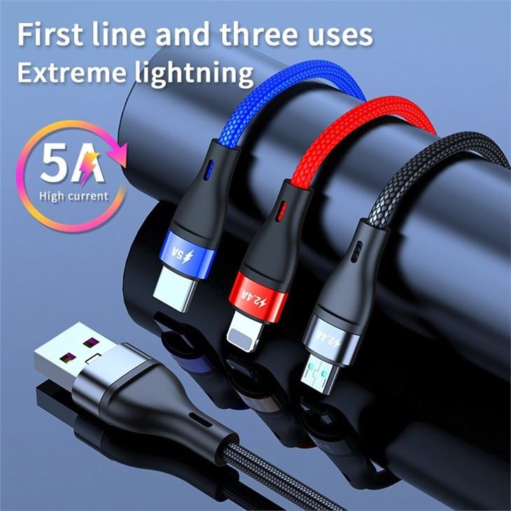 5A 3in1 High Current Charging Cable