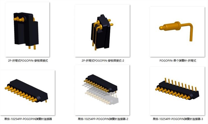 Sping-loaded Right Angle Pogo Pin Connector